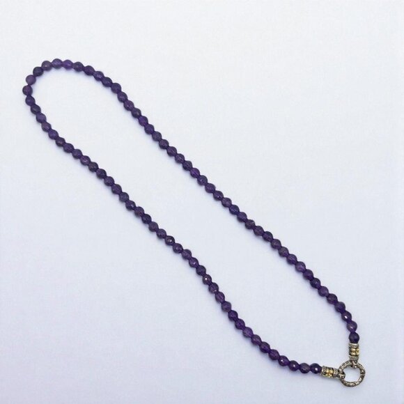 Barbara Bixby 18k/SS Amethyst Beaded Necklace - Picture 2 of 2